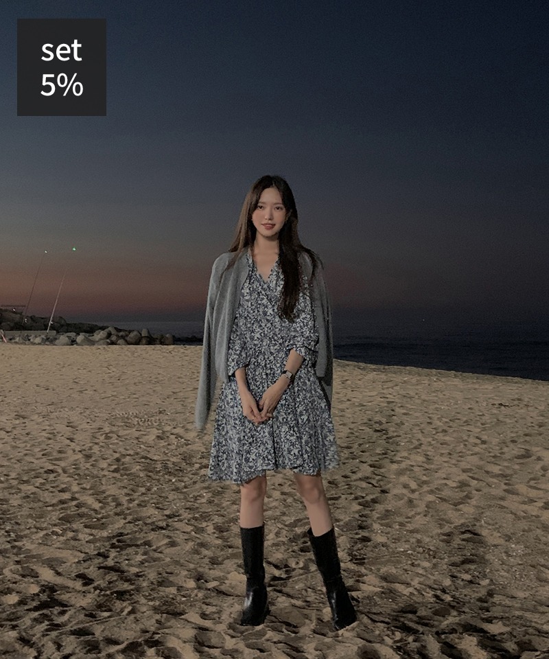 マルシェアンゴラカーディガン（ウール30％）+スイスペルソラップワンピース 韓国ファッション通販 ダルトゥ