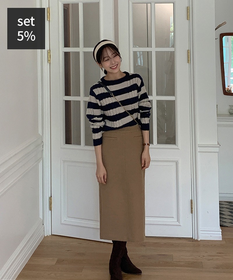 ベリームードダンガラニット+プレジャーウールスカート 韓国ファッション通販 ダルトゥ