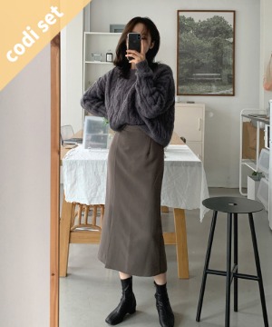 ダークニングニット+アンナひらきスカート 韓国ファッション通販 ダルトゥ