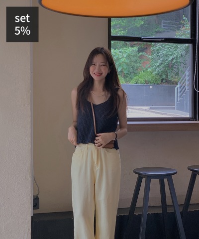 ビレッジニットスリーブレス+アトネカラーパンツ 韓国ファッション通販 ダルトゥ