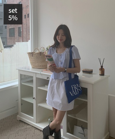 シアリングブラウス+プレーンマフィンバンディングスカート 韓国ファッション通販 ダルトゥ