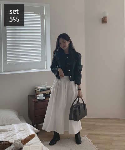 コベントゴールドレザージャケット+バタースコーンコットンスカート 韓国ファッション通販 ダルトゥ