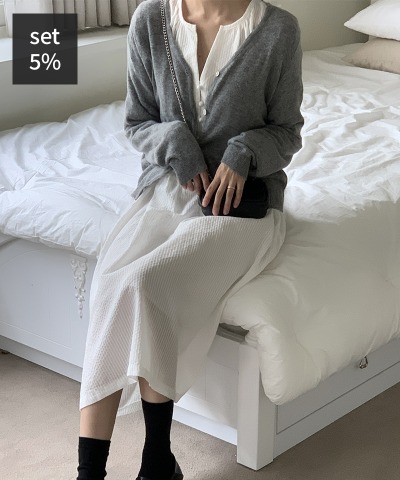 アリゼブロンカーディガン（ウール40％）+マレボタンワンピース 韓国ファッション通販 ダルトゥ