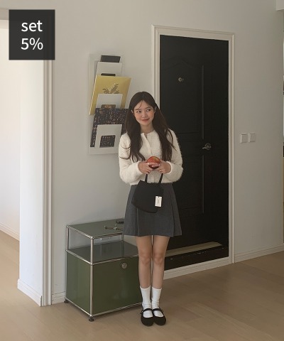 コジボソンカーディガン+リリーミニスカート（ウール70％） 韓国ファッション通販 ダルトゥ