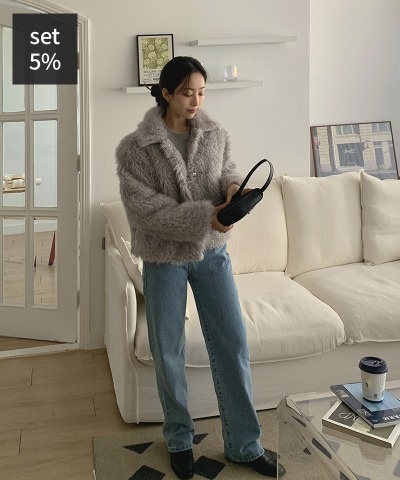 ブティックウールウェザージャケット+ジャストミニクロップTシャツ+キエリデニムパンツ 韓国ファッション通販 ダルトゥ