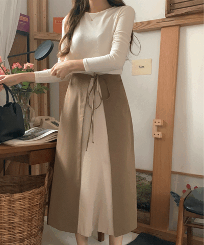 ビリーフ 配色 スカート 韓国ファッション通販 ダルトゥ